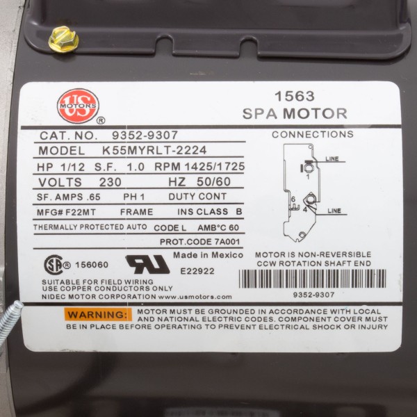 Pump, Cir, Gecko AquaFlo CMXP, 1/12 OP HP, 230v 1-Spd, 0.6A, 48Fr : 06093000-2000
