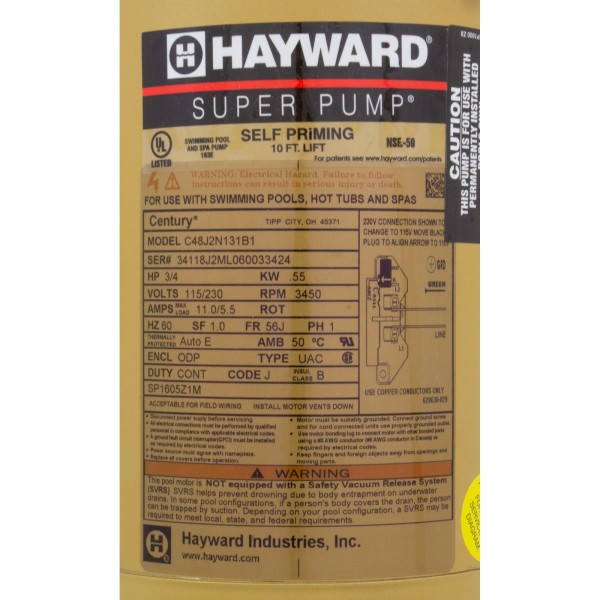 3/4 Hp Super Pump : SP2605X7