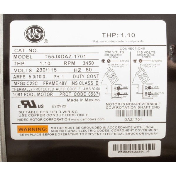 Pump, Waterway Power Defender PD-110, 1.1hp, 115/230v, 1-Spd : PD-110