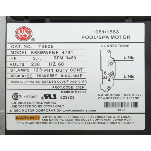 Pump, WW Exec, 4.0hp, 230v, 1-Spd, 56fr, 2", OEM : 3711621-1D