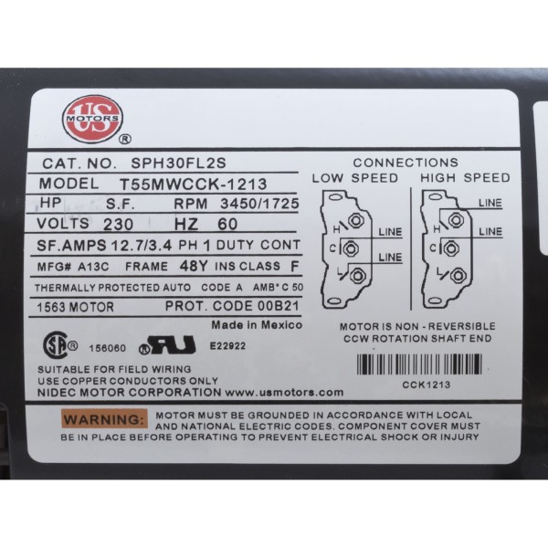 Pump, WW Hi-Flo, 4.0SPL, 230v, 2-Spd, 48fr, 2", OEM : 3421621-10