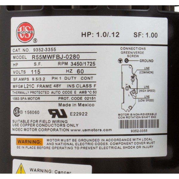 Pump, AquaFlo XP2, 1.0 OPhp/1.5hp 115v, 2-Spd, 48fr, 2", OEM : 06610006-2040