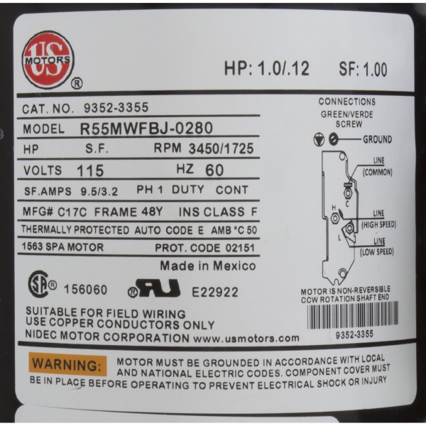 Pump, Aqua Flo FMCP, 1.0hp, 115v, 2-Spd, 48fr, 1-1/2", OEM : 02610000-1010