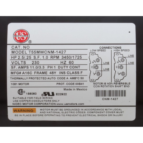 Pump, BWG, 2-Spd, 2.5hp, 230v, 60Hz, OEM : 6500-343