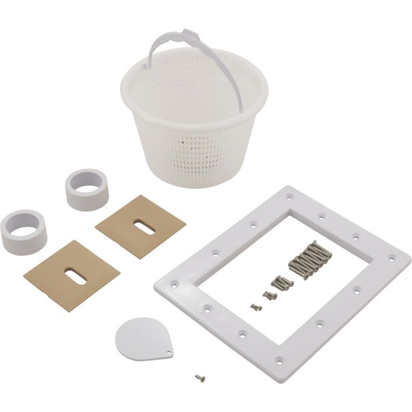 Fiberglass Skimmer (Regular Mouth, Square Lid) White, Solid : 25160-010-001
