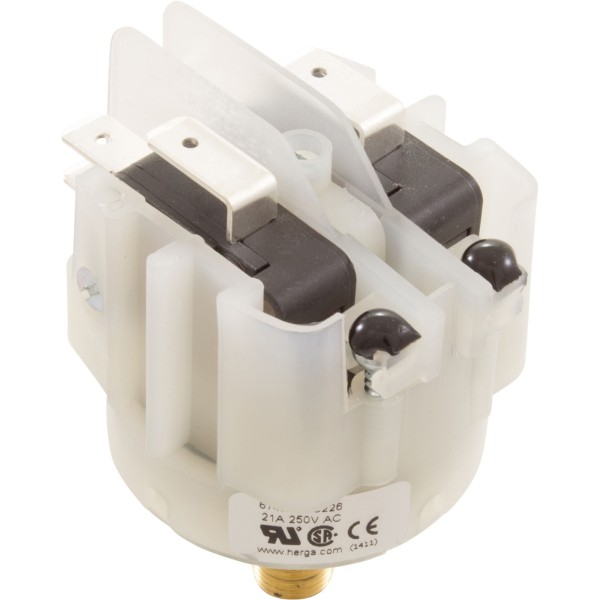 Pressure Switch, Herga, 21Amp, 1-5psi, 1/8"mpt, DPDT : 6742-20-U226