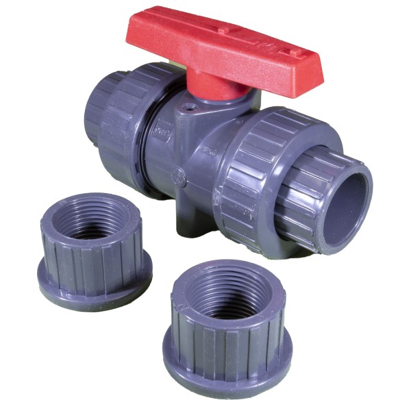 True Union Ball Vlv Gray 1" Pvc Epdm Soc/Thd : TBB1010CPEG