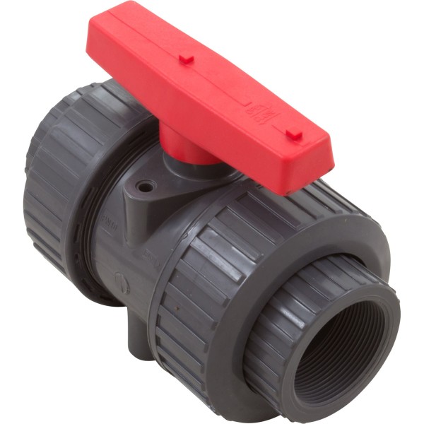 True Union Ball Vlv Gray 1-1/2" Pvc Epdm Soc/Thd : TBB1015CPEG