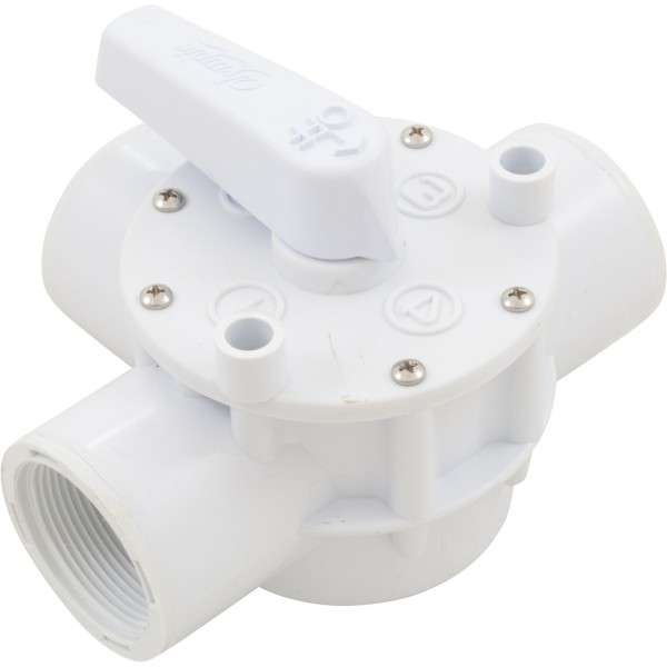 Diverter Valve, Olympic, 1-1/2"fpt, 3-Way, White : AFT100T