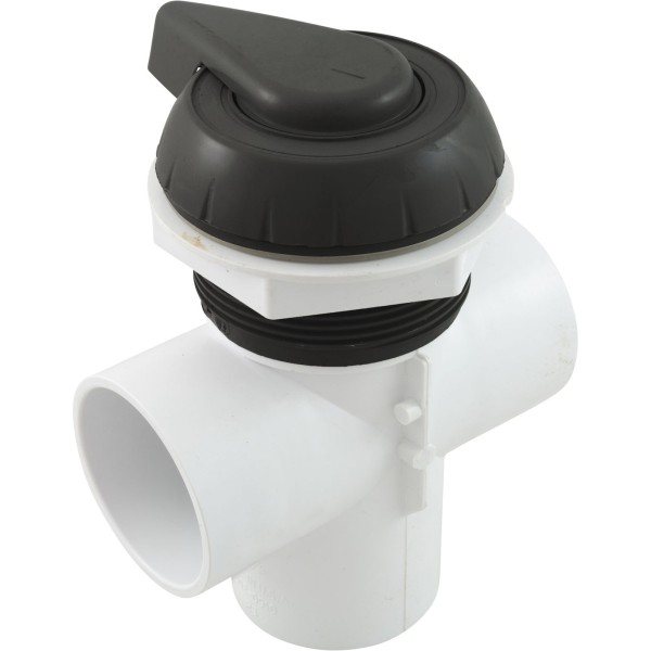 Diverter Valve, WW, 2", 2 Port, Top Mount, Notched, Black : 600-3061