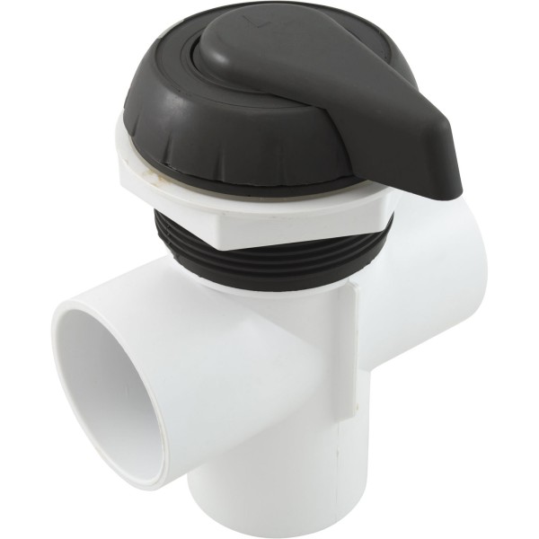 Diverter Valve, WW, 2", 2 Port, Top Mount, Notched, Black : 600-3061