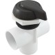 Diverter Valve, WW, 2", 2 Port, Top Mount, Notched, Black : 600-3061