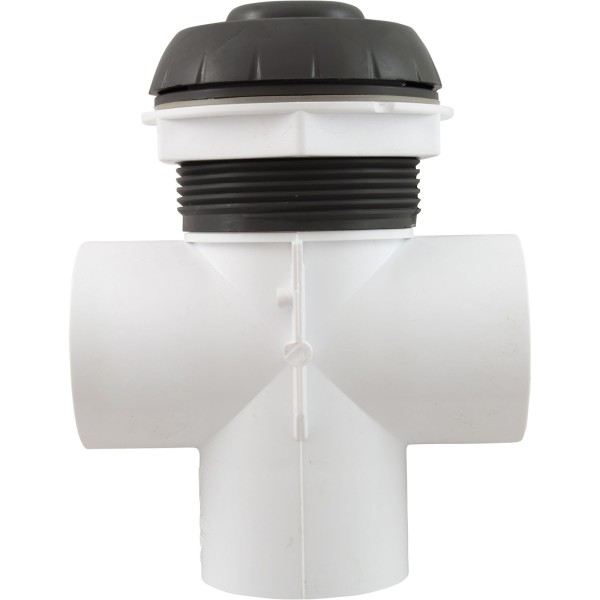 Diverter Valve, WW, 2", 2 Port, Top Mount, Notched, Black : 600-3061