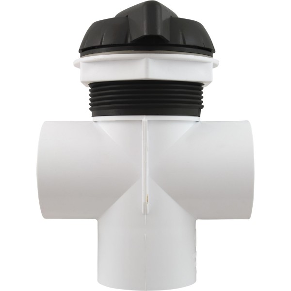 Diverter Valve, WW, 2", 2 Port, Top Mount, Notched, Black : 600-3061