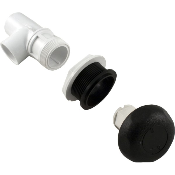 On/Off Valve, Waterway, 1"s x 1"s, Single Port, Black : 600-4361