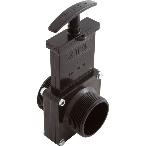 Gate Valve, 3 pc, Valterra, 2"mpt x 2"mpt, 40psi, Black : 7204