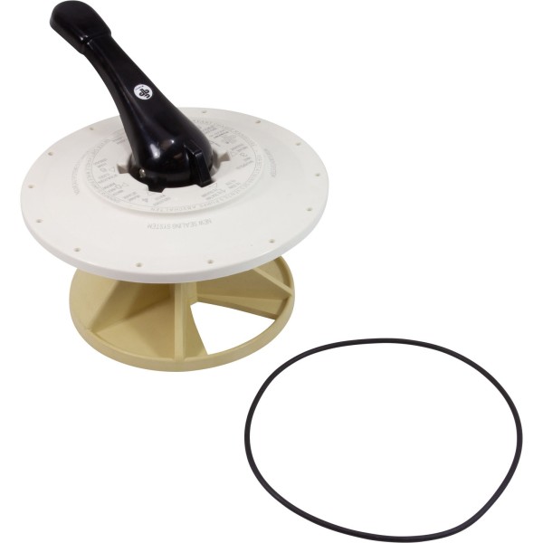 Lid Assy, Praher ABS Top/Side Mount Valve, 3", w/Gasket, Wht : 130711
