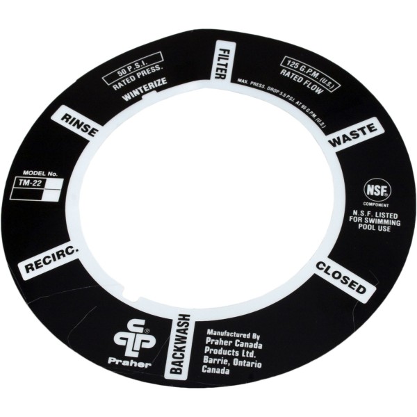 Decal, Praher ABS 2" Top Mount Valve : E5-T2