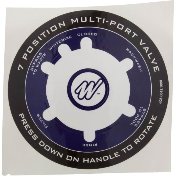 Decal, Waterway, 1-1/2" Top Mount Valve : 808-0043