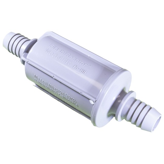 Ozone Flash Reactor, Mazzei, 3/4" Hose Barb, PVC : FR-75-HB