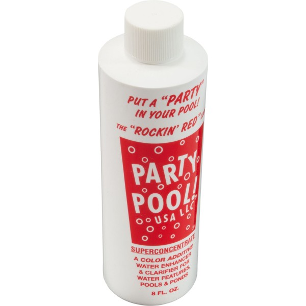 Pool color Additive, Party Pool, 8oz Bottle, RockingRed : ROCKINRED