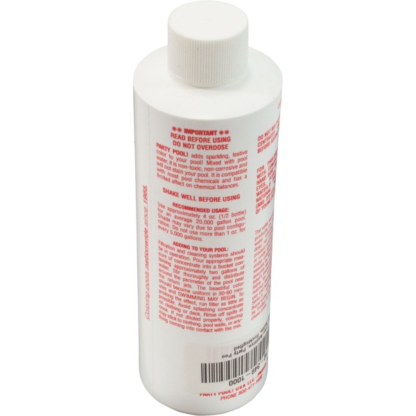 Pool color Additive, Party Pool, 8oz Bottle, RockingRed : ROCKINRED