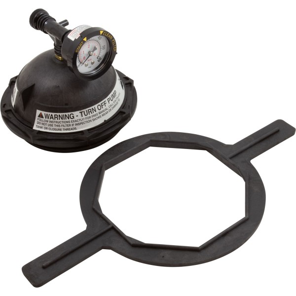Tank Lid Kit, Pentair PacFab Triton II, 6" thd, Black : 154641