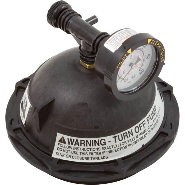 Tank Lid Kit, Pentair PacFab Triton II, 6" thd, Black : 154641