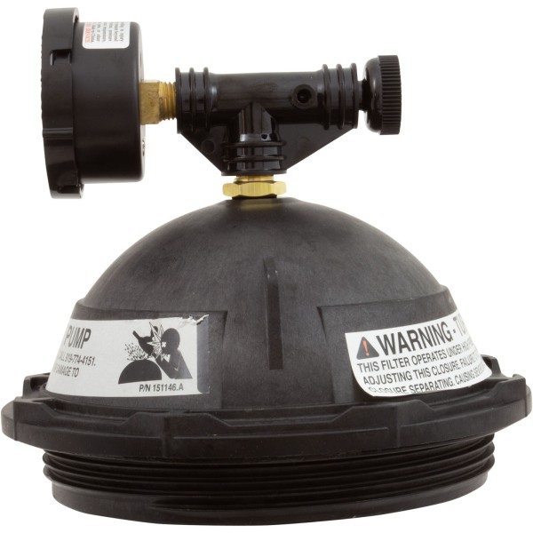 Tank Lid Kit, Pentair PacFab Triton II, 6" thd, Black : 154641
