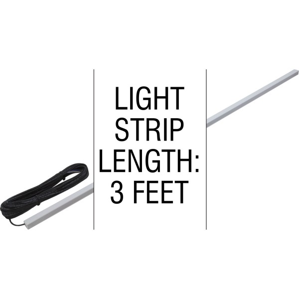 Light Strip, PAL LED, 3ft, w/Diffuser Lens, 65ft Cord : 42-PLOF-RGB-090
