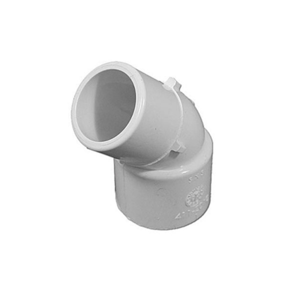 Fitting, PVC, Street Ell, 45°, 1"S x 1"Spg : 411-2020