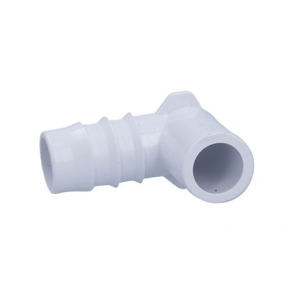 Fitting, PVC, Ribbed Barb Ell Adapter, 90°, 3/4"RB x 1/2"Spg : 411-3500