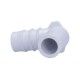 Fitting, PVC, Ribbed Barb Ell Adapter, 90°, 3/4"RB x 1/2"Spg : 411-3500