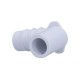 Fitting, PVC, Ribbed Barb Ell Adapter, 90°, 3/4"RB x 1/2"Spg : 411-3500