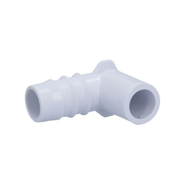 Fitting, PVC, Ribbed Barb Ell Adapter, 90°, 3/4"RB x 1/2"Spg : 411-3500