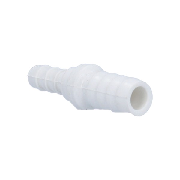Fitting, PVC, Ribbed Barb Reducer Coupling, 3/8"RB x 1/4"RB, White : 425-4020