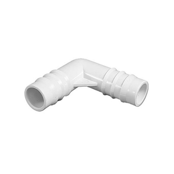 Fitting, PVC, Ribbed Barb Ell Coupler, 90°, 3/4"RB x 3/4"RB : 411-3700