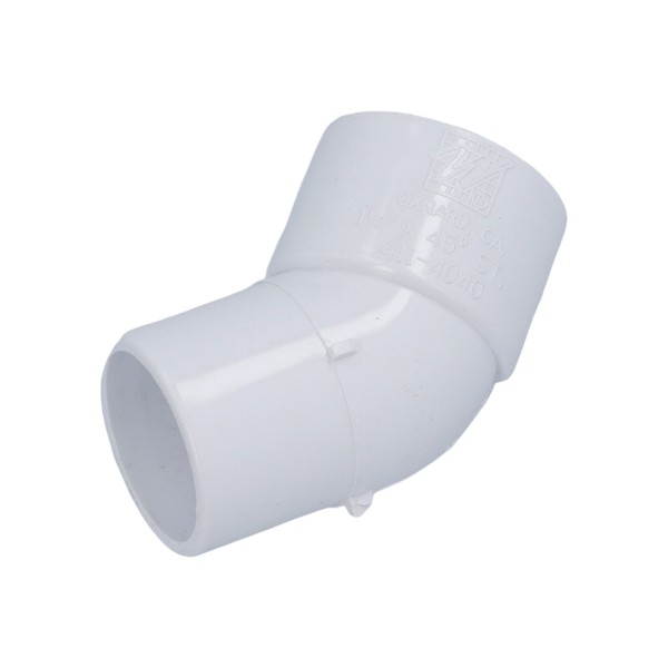 Fitting, PVC, Street Ell, 45°, 1-1/2"S x 1-1/2"Spg : 411-4040