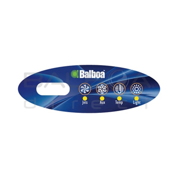Overlay, Spaside, Balboa ML200, Mini Oval, 4-Button, Jets-Aux-Temp-Light : 11344