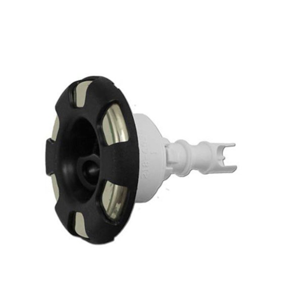 Jet Internal, Waterway Mini Storm, Roto, 3-5/16" Face, 6-Spoke, Black w/ Stainless Escutcheon : 212-8641S