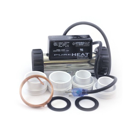 Bath Heater, HydroQuip In-Line w/Vacuum Switch, 1.5KW, 115V, 1-1/2", NEMA Cord : PH101-15UV