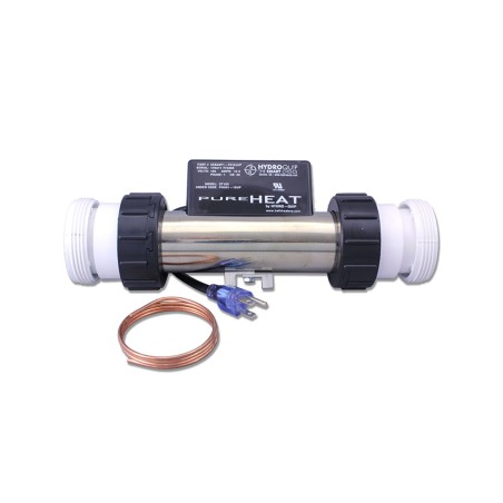 Bath Heater, HydroQuip In-Line w/Pressure Switch, 1.5KW, 115V, 2", NEMA Cord : PH301-15UP