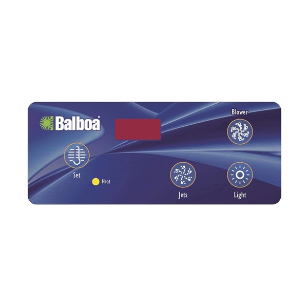 Overlay, Spaside, Balboa VL404, Duplex Digital, 4-Button, Temp, Jets-Light, Blower : 10307