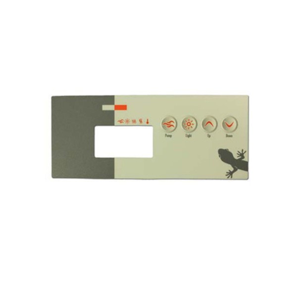 Overlay, Spaside, Gecko TSC19, 4-Button, Pump1-Light-Up-Down, For 0202-007140 : 9916-100218