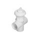 Diverter Valve, HydroAir, 3-Port, 1" HydroFlow, Vertical, Notched, White : 11-4020