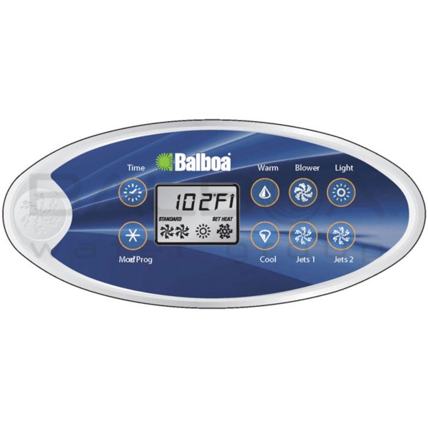 Overlay, Spaside, Balboa VL802D, Oval, Deluxe, 8-Button, Blower-Jets-Jets : 11789