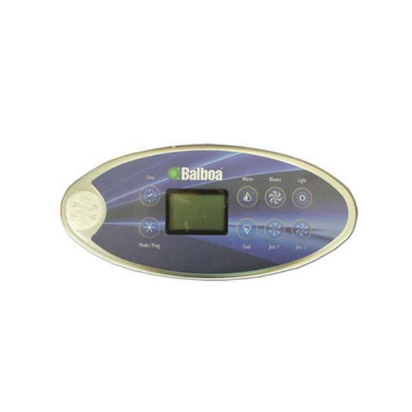 Spa Side Cntrl,Electr,BALBOA,VL802D,Ser Dlx,8BTN,LCD,Oval,7' Cbl,Top:TIME-UP-BLWR-LTBtm : 54528