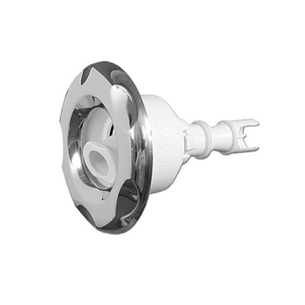 Jet Internal, Waterway Mini Storm, Roto, 3" Face, 5-Scallop, White w/ Stainless Escutcheon : 212-5420S