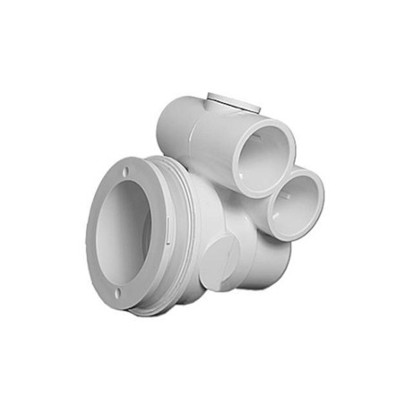 Body Assembly, Jet, HydroAir Original Freedom, Tee Body, 1"S Water x 1"S Air, 2-5/8" Hole Size w/ Wall Fitting: 10-FS711T