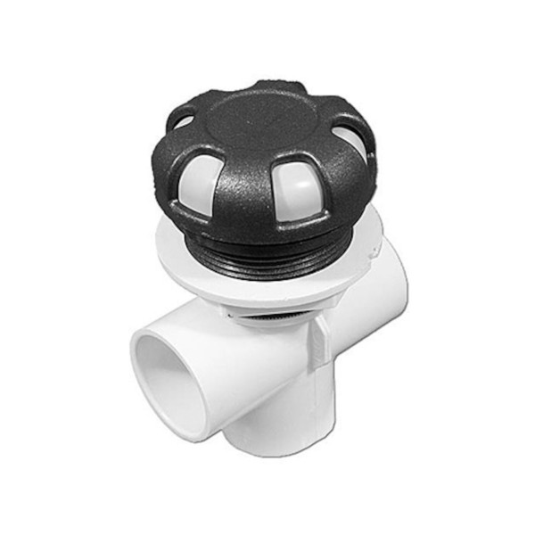 Valve, On/Off, Waterway, 2-Port, 1" Vertical, 2-Port, 6-Spoke, Silver-Gray/Stainless : 600-3189DSG